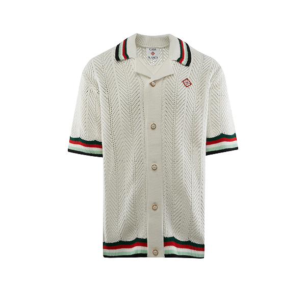 CASABLANCA - Camisa Sporty Crochet "Branco" -NOVO-
