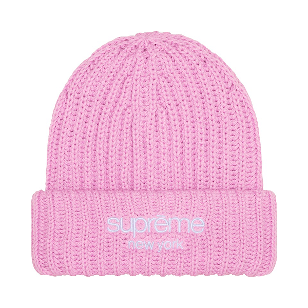 SUPREME - Touca Classic Logo Chunky Ribbed "Rosa" -NOVO-