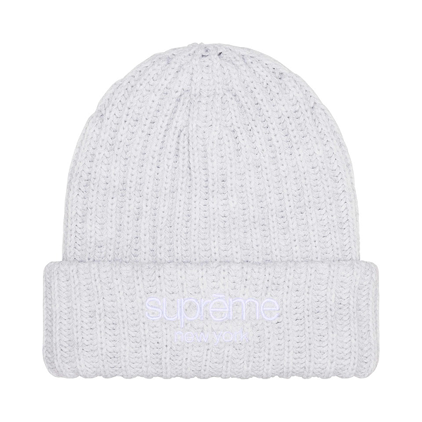 SUPREME - Touca Classic Logo Chunky Ribbed "Cinza" -NOVO-