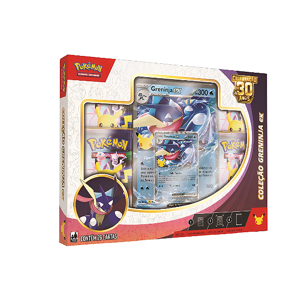 POKÉMON TCG - Box 30TH Celebration "Coleção Greninja Ex" -NOVO-