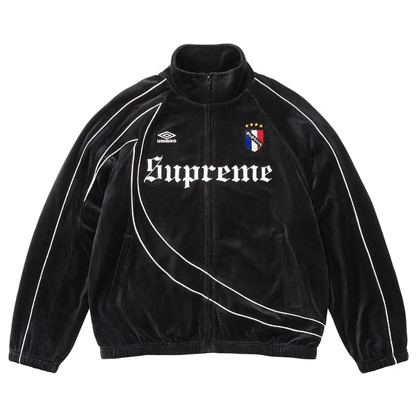 SUPREME x UMBRO - Jaqueta Velour Track "Preto" -NOVO-