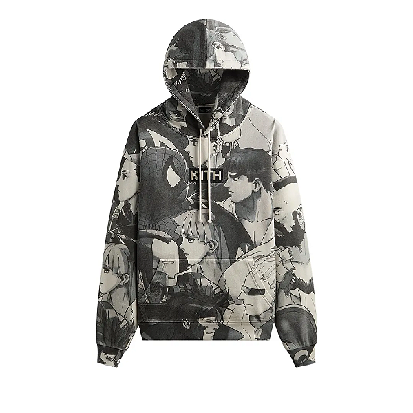 KITH x CAPCOM x MARVEL - Moletom Fight All-Over Printed Vintage "Cinza" -NOVO-