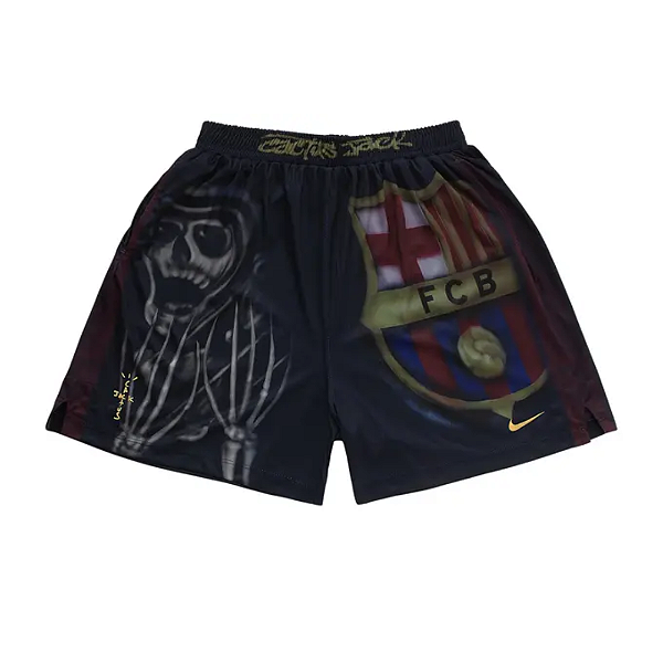 TRAVIS SCOTT x NIKE x FC BARCELONA - Bermuda Skeleton Home "Azul Marinho" -NOVO-