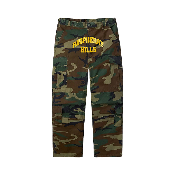 RASPBERRY HILLS - Calça Army Cargo "Camo" -NOVO-