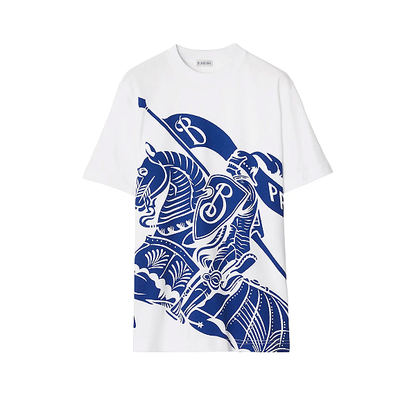 BURBERRY - Camiseta Cotton Equestrian "Branco" -NOVO-