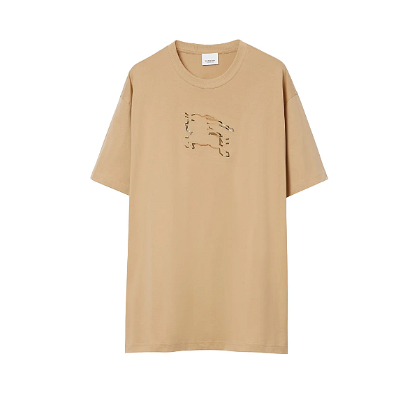 BURBERRY - Camiseta Check EKD Cotton "Bege" -NOVO-