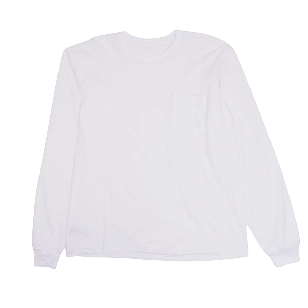 CHROME HEARTS - Camiseta Manga Longa Tonal U.S.A. "Branco" -NOVO-