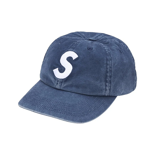 SUPREME - Boné Washed Canvas S Logo 6-Panel FW26 "Azul Marinho" -NOVO-