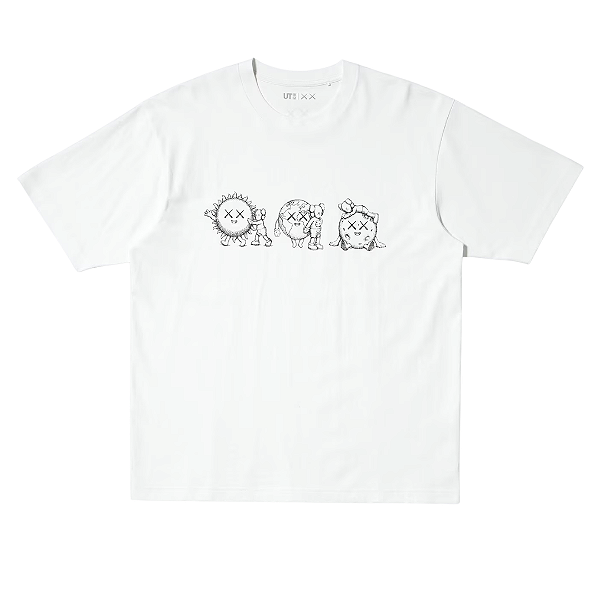 UNIQLO x KAWS - Camiseta Universe Sun/Earth/Moon UT "Branco" -NOVO-