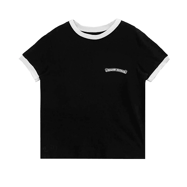 CHROME HEARTS - Camiseta Roller Skates Horseshoe "Preto/Branco" -NOVO-