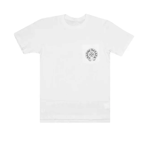 CHROME HEARTS - Camiseta Horseshoe Pocket "Branco" -NOVO-