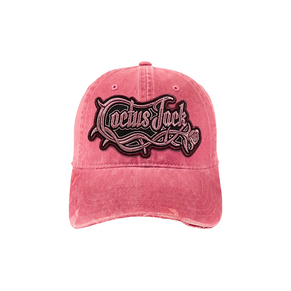 TRAVIS SCOTT - Boné Cactus Jack Distressed Patch Logo "Rosa" -NOVO-