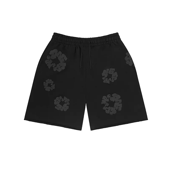 DENIM TEARS - Bermuda De Moletom Mono Cotton Wreath "Preto" -NOVO-