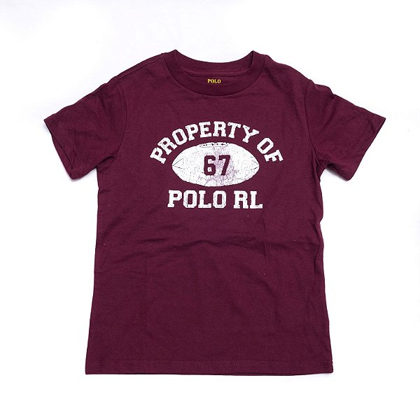 POLO RALPH LAUREN - Camiseta Property Of "Bordô" (Infantil) -NOVO-