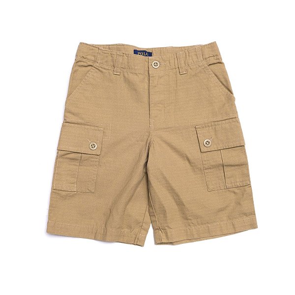 POLO RALPH LAUREN - Bermuda Cotton Chino Cargo Kids "Khaki" (Infantil) -NOVO-