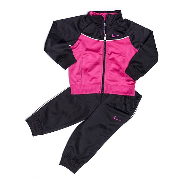 NIKE - Conjunto Dri-Fit "Preto/Rosa" (Infantil) -NOVO-