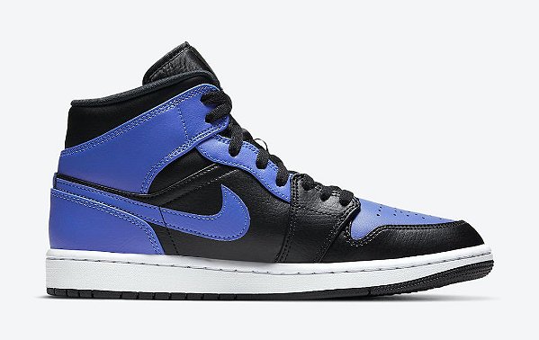 jordan 1 mid hyper royal tumbled leather