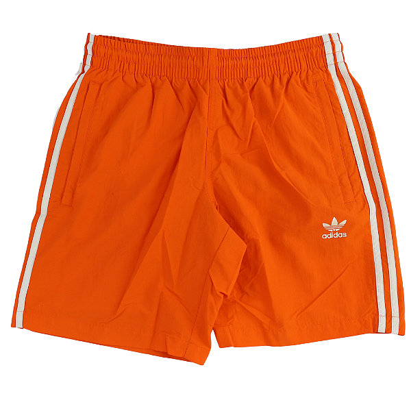 ADIDAS - Bermuda Natação Stripes "Laranja" -USADO-