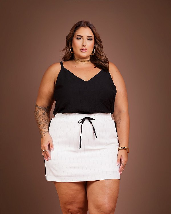 Blusa de Alça Preta Modern Quality Moda Plus Size dvs loja