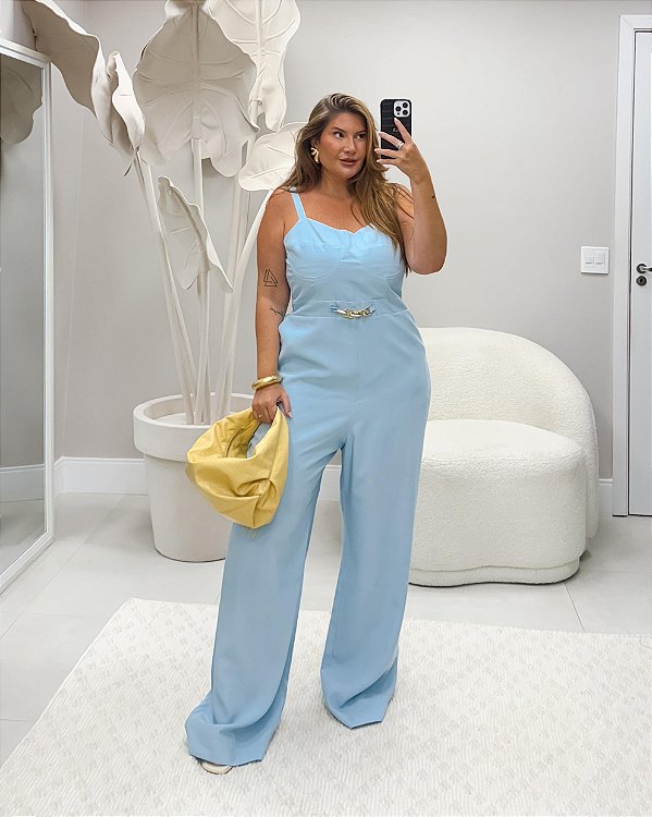 Macacão Longo Quality Moda Plus Size Milliossi Primavera