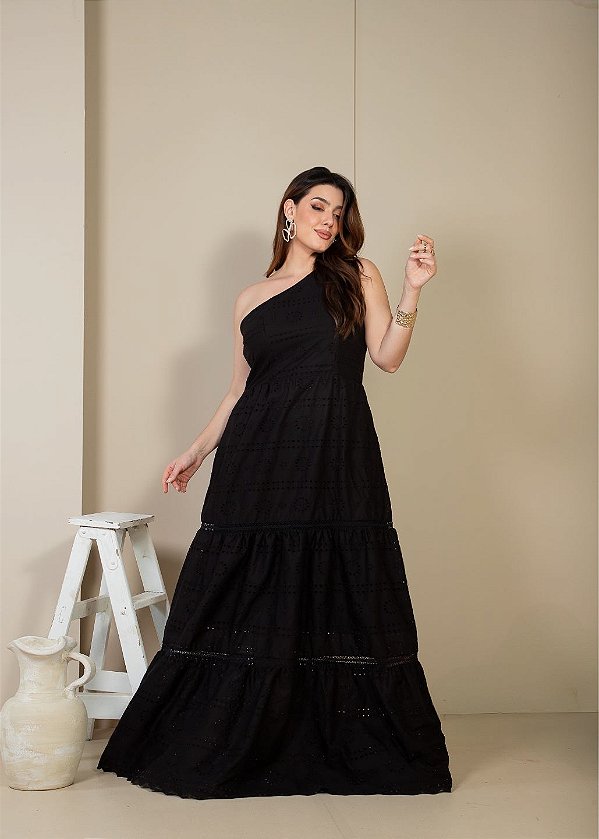 Vestido Longo Laise Quality Moda Plus Size Miareli Primavera