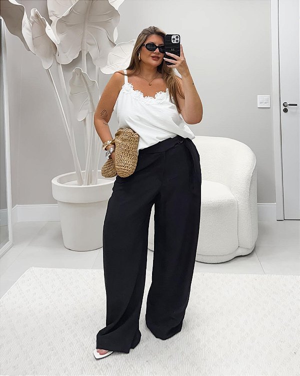 Calça Pantalona Atlantica Quality Moda Plus Size Duas Primavera