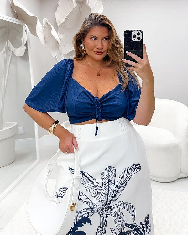 Cropped Canelado Atlantica Quality Moda Plus Size Duas Primavera loja