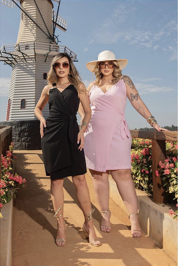 Conjunto Blusa Assimétrica e Saia Short Quality Moda Plus Size Milanjus Primavera