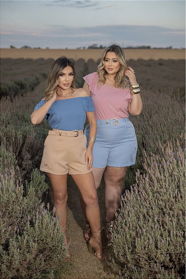 Shorts com Cinto Quality Moda Plus Size Milanjus Primavera