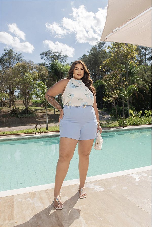 Shorts com Cinto Quality Moda Plus Size Milanjus Primavera