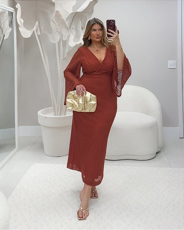 Vestido Tricot Quality Moda Plus Size Quebela Primavera