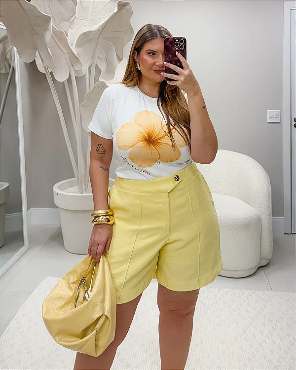 Tshirt Flor Quality Moda Plus Size Duas Primavera