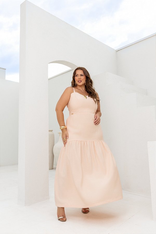 Vestido Alfaiataria Coral Quality Moda Plus Size Milliossi Verão loja