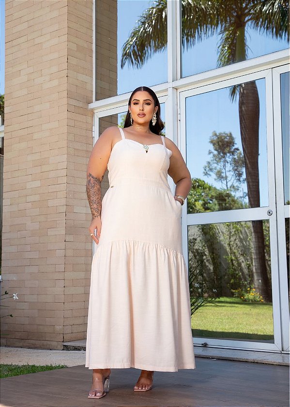 Vestido Alfaiataria Coral Quality Moda Plus Size Milliossi Verão