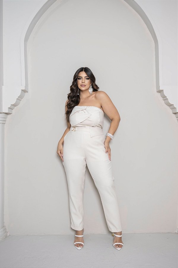 Conjunto Top e Calça Fivela Natural Quality Moda Plus Size Divas Verão