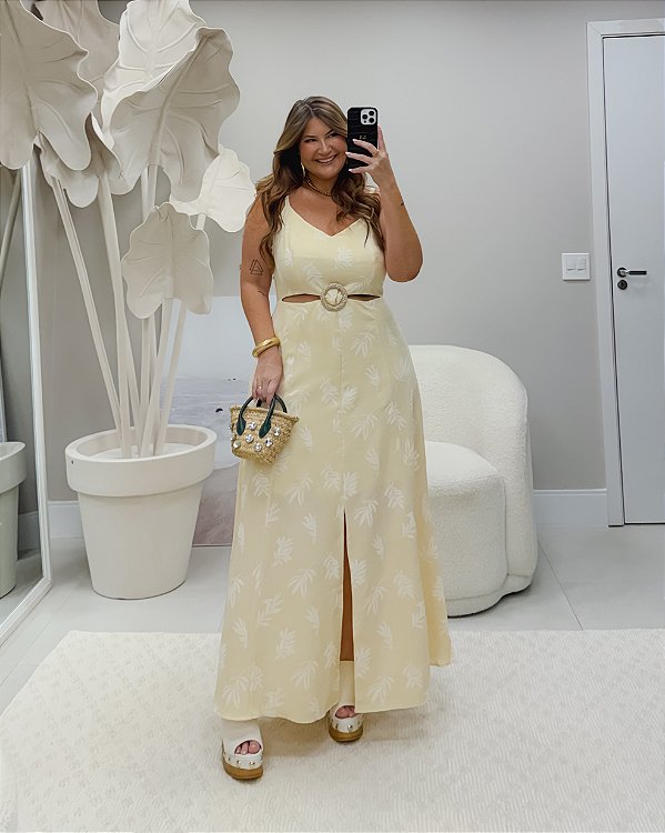 Vestido com Argola Manteiga Quality Moda Plus Size Divas Verão loja