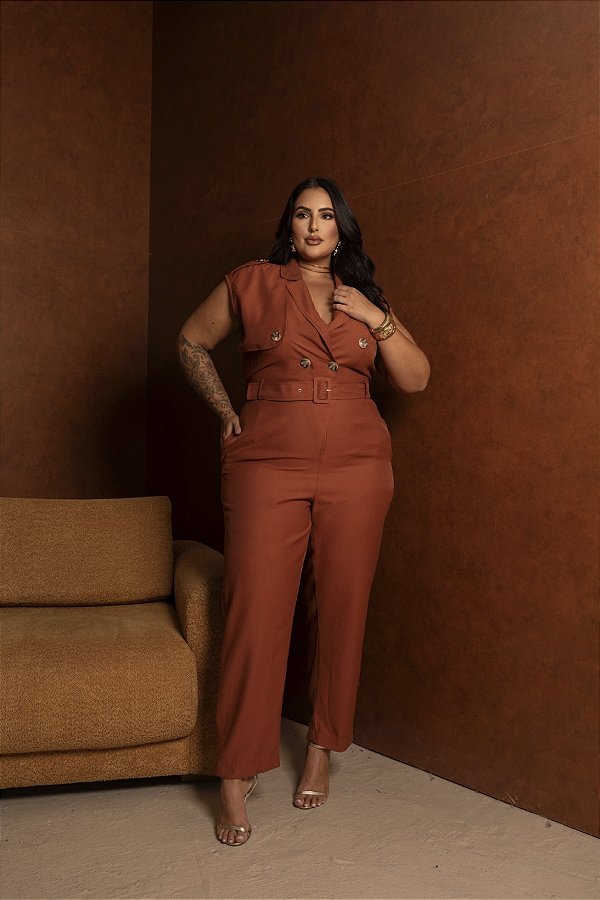 Macacão Longo Martingale Jatobá Quality Moda Plus Size dvs Alto