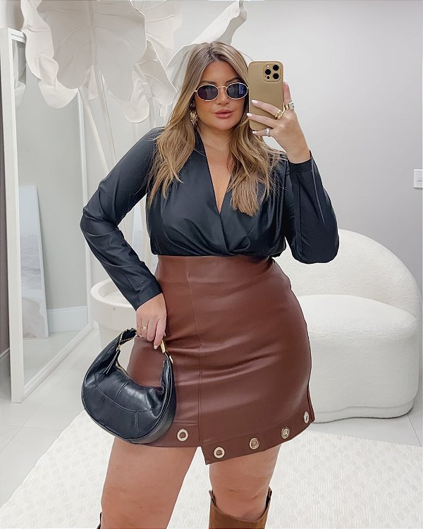 Body Transpassado Manga Longa Preto Quality Moda Plus Size dvs Outono Preview