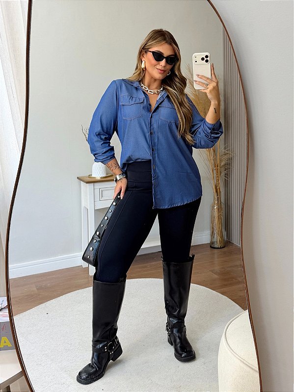 Calça Montaria Preta Quality Moda Plus Size mlj outono Preview