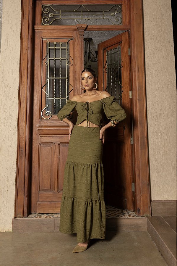 Conjunto Top com Saia 3 Marias Alga Quality Moda Plus Size dvs Outono Preview Cold