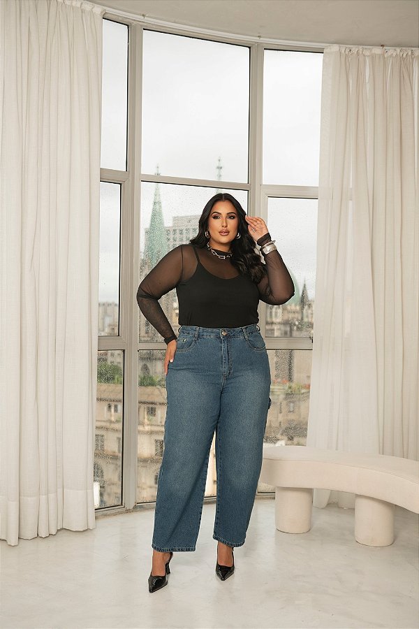 Calça Carpinteiro Jeans Blue Quality Moda Plus Size dvs Outono Preview town