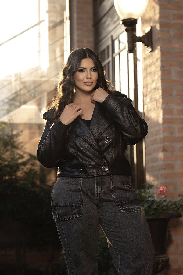 Jaqueta Forrada Preto Quality Moda Plus Size dvs Outono Preview Equi dvs