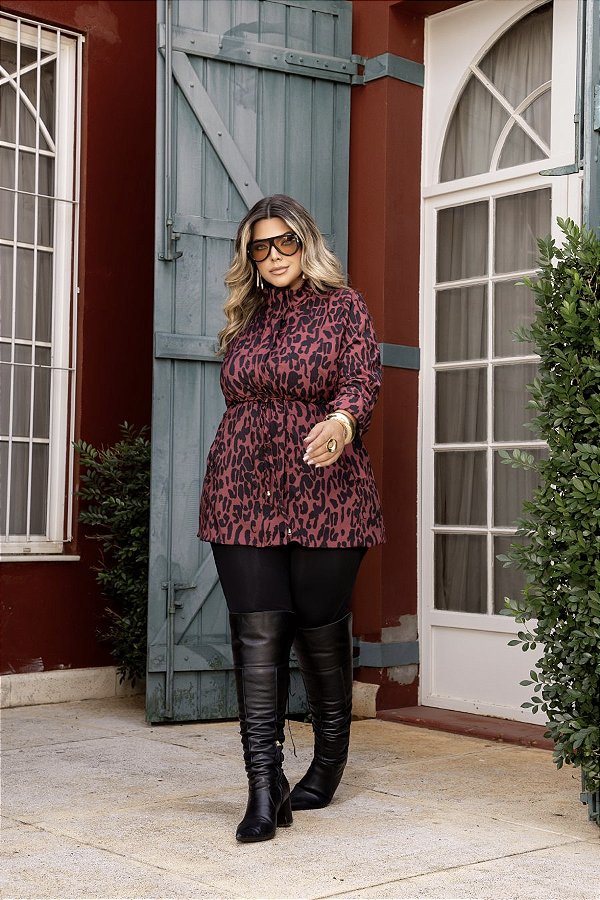 Parka Animal Print Quality Moda Plus Size rml Outono Preview