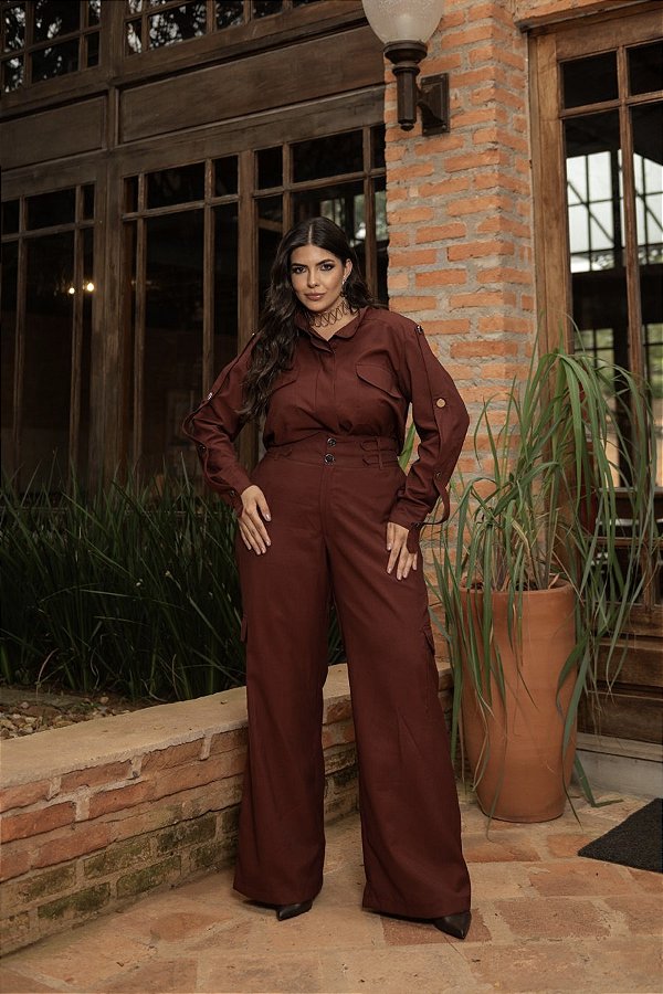 Conjunto Jaqueta com Calça Utilitária Terra Quality Moda Plus Size dvs Outono Preview Equi dvs