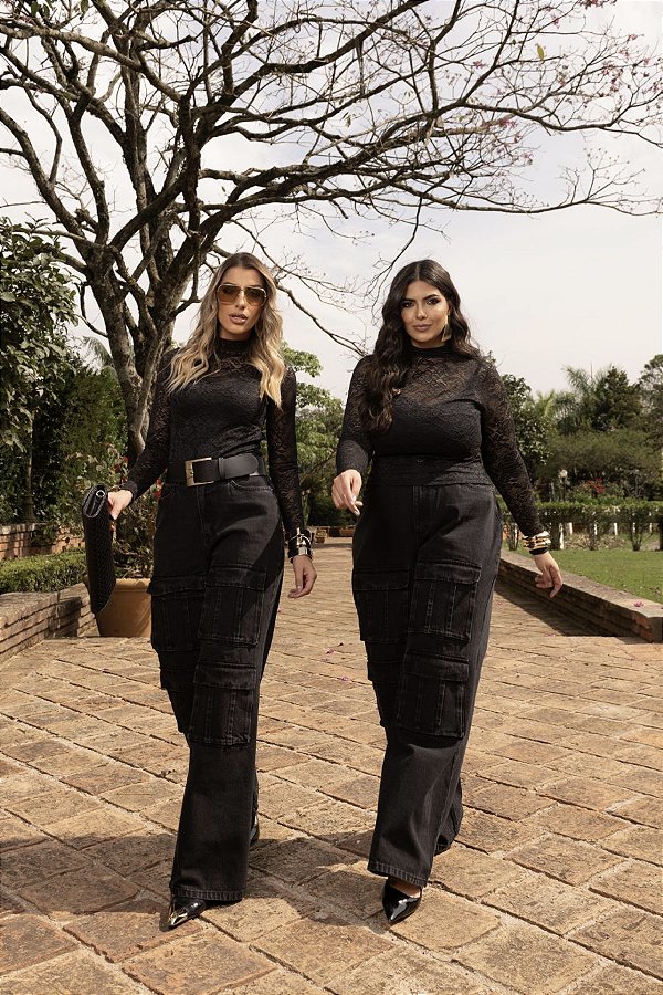 Calça Super Cargo Black Preto Quality Moda Plus Size dvs Outono Preview Equi dvs