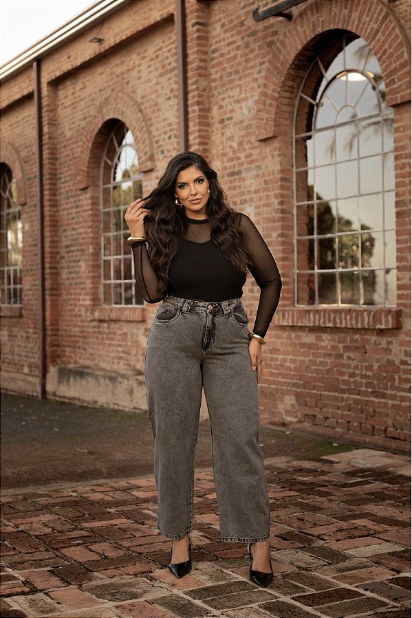 Calça Jeans Carpinteiro Black Acinzentada Quality Moda Plus Size Preview dvs