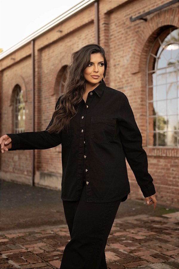 Camisa Jeans Black Quality Moda Plus Size Preview dvs