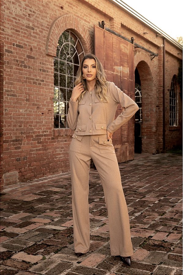 Conjunto Casaco com Calça Caramelo Quality Moda Plus Size Preview dvs
