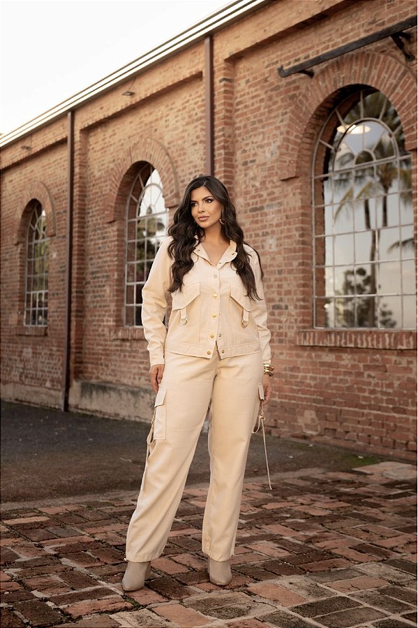 Conjunto Casaqueto e Calça Cargo Natural Quality Moda Plus Size Preview dvs