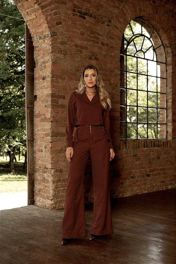 Conjunto Casaqueto e Calça com Fivelas Terra Quality Moda Plus Size Preview dvs